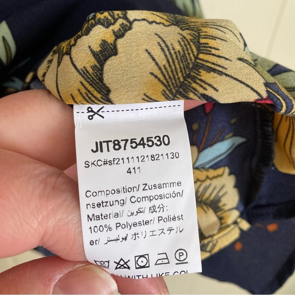 SHEIN Emery Rose Plus Floral Print Mesh Insert Short Sleeve Top - Picture 7 of 10